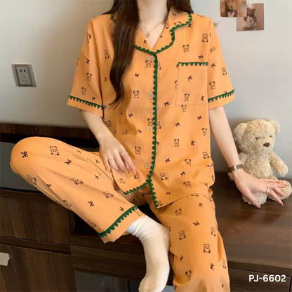 Honey Bear Premium Pajama Set – Half Sleeve