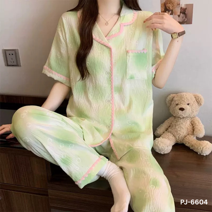 Mint Breeze Premium Pajama Set – Half Sleeve