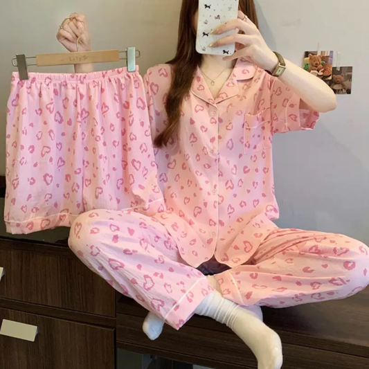 💕 Sweetheart PJ Set- 3Pcs PJ Set